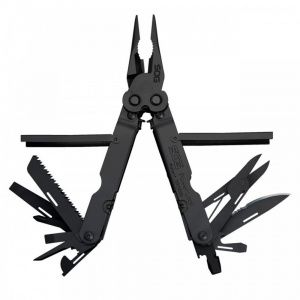Multitool SOG PowerLock EOD Black Oxide cu husa din nylon, 17 functii, Compound Leverage