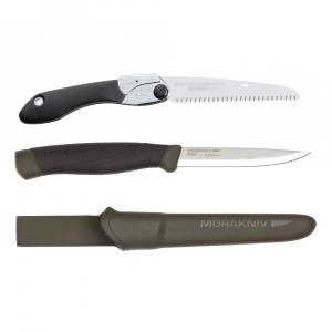 Set Cuțit Companion, Heavy Duty MG Si Fierastrau pliabil bushcraft, camping Silky Pocketboy 170mm cu 10dinti, 30mm