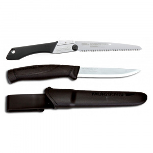 Set Cuțit Companion, negru Si Fierastrau pliabil bushcraft, camping Silky Gomboy 210mm cu 10dinti, 30mm - Img 2