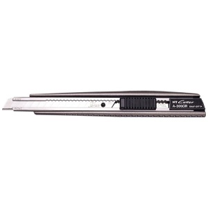Set Cutter / cutit utilitar metalic mic NT Cutter - 9mm + 10 lame de schimb + rigla 30 cm - Img 9