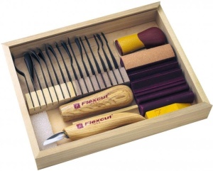 Set de 21 piese Deluxe pentru sculptura pentru incepatori, Flexcut