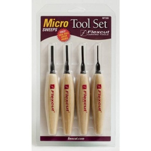 Set micro dalti de adancime redusa pentru sculptura in lemn, Flexcut - Img 2