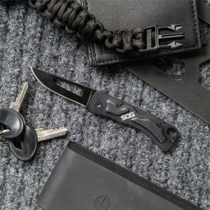 Cutit breloc SOG Centi II CE1012-CP, lama 3Cr13, Slip Joint, maner din otel inoxidabil, EDC Keychain Knife - Img 8