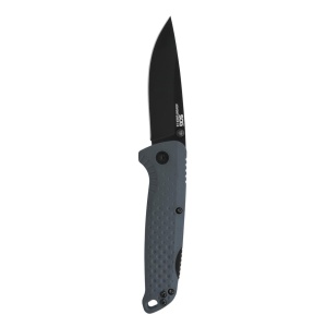 Cutit pliabil SOG Adventurer LB Gray Black 13-11-06-43, lama Drop Point 5Cr15MoV Satin, Lockback, maner GRN Gray & Black, EDC Outdoor - Img 4