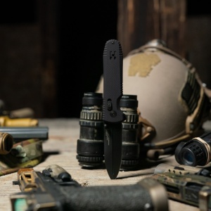 Cutit pliabil SOG Pentagon XR Blackout 12-61-01-57, lama Spear Point CTS XHP Black TiNi, XR Lock, Flipper, maner G10 Black, EDC Tactical - Img 8