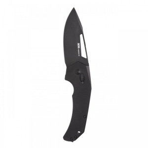 Cutit pliabil SOG Prohen XR Blackout 12-25-01-57, lama Drop Point CRYO D2 Black TiNi, XR Lock, Flipper, Thumb Hole, maner G10 Black, EDC Tactical - Img 4