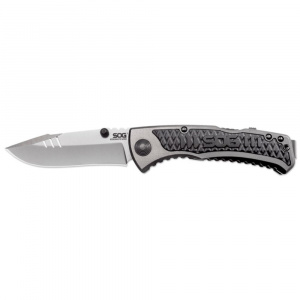 Cutit pliabil SOG Sideswipe SW1011-CP, lama asistata 7Cr15, Lockback, maner aluminiu cu insertii GRN