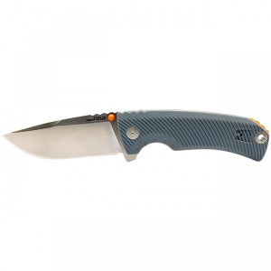 Cutit pliabil SOG Tellus FLK Wolf Gray 14-06-02-43, lama Drop Point CRYO 440 Stonewashed, Frame Lock, deschidere Flipper, maner GRN Wolf Gray, EDC Outdoor - Img 4