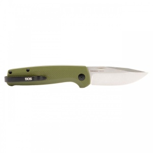 Cutit pliabil SOG Terminus SJ OD Green TM1004-BX, lama Drop Point D2 Stonewashed, Slip Joint, Nail Nick, maner G10 Olive Drab, EDC - Img 5