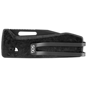 Cutit pliabil SOG Ultra XR XHP Blackout 12-63-05-57, lama Clip Point CTS XHP Black TiNi, XR Lock, Thumb Stud, maner Carbon Fiber, EDC Ultra Lightweight - Img 7