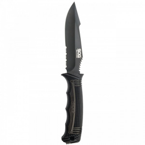 Cutit tactic SOG SEAL Strike Black TiNi, otel AUS-8, lama partial zimtata 125 mm