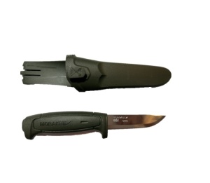 Cutit utilitar Morakniv Basic 511 (C) Military Green cu lama 91 mm, otel carbon - Img 3