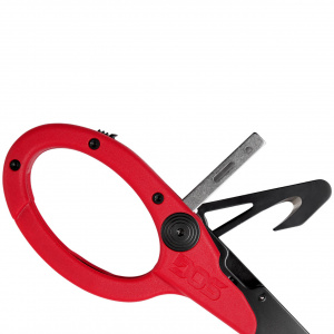 Foarfeca multifunctionala SOG ParaShears Red, 11 functii, Compound Leverage, foarfeca medicala de salvare cu husa nylon - Img 6