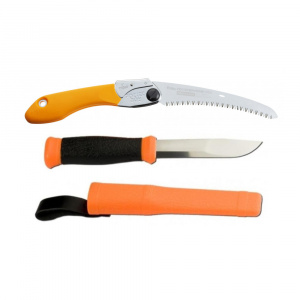 Set Cutit Morakniv 2000, portocaliu Si Fierastrau pliabil bushcraft, camping Silky Pocketboy curbat 170mm cu 8dinti, 30mm