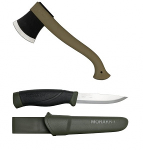 Set Topor si Cutit Morakniv Companion Heavy Duty Military Green, Morakniv