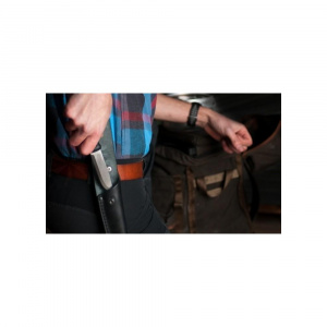 Cutit Full-Tang Morakniv Garberg CARBON, Teaca piele si maner Polimer negru, pentru Bushcraft si Outdoor - Img 5
