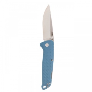 Cutit pliabil SOG Adventurer LB Nordic Blue Satin 13-11-03-43, lama Drop Point CRYO 5Cr15MoV Satin, Lockback, Thumb Stud, maner GRN Nordic Blue, EDC Outdoor - Img 4