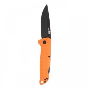 Cutit pliabil SOG Adventurer LB Orange Black 13-11-02-43, lama Drop Point 5Cr15MoV Satin, Lockback, maner GRN Orange/Black, EDC Outdoor - Img 4