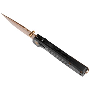 Cutit pliabil SOG Terminus XR LTE Carbon Rose Gold TM1043-BX, lama Drop Point CPM S35VN TiNi Rose Gold, XR Lock, Flipper, maner Carbon Fiber, EDC Premium
