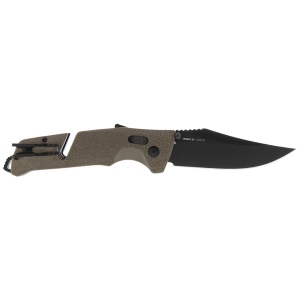 Cutit pliabil SOG Trident AT FDE Tanto 11-12-12-41, lama Tanto CRYO D2 Black TiNi, deschidere asistata S.A.T., AT-XR Lock, taietor de centura, spargator geam, maner GRN Flat Dark Earth - Img 4
