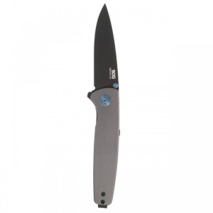 Cutit pliabil SOG Twitch III Gray 11-15-03-43, lama Drop Point D2 Satin, deschidere asistata S.A.T., Lockback, maner aluminiu gri, EDC Premium - Img 4