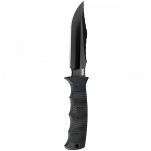 Cutit tactic SOG SEAL Pup Elite Black TiNi Straight Edge, otel AUS-8, lama 123 mm