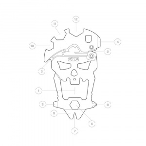 Multi-tool MACV TOOL, breloc cu 12 scule, SOG - Img 2