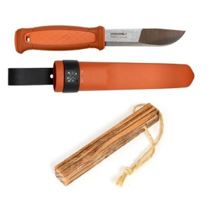 Pachet promo Cutit Morakniv Kansbol Orange si Iasca Tinder-on-a-Rope, Light My Fire