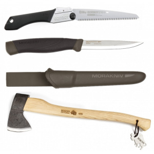 Set Cuțit Companion, Heavy Duty MG, Fierastrau Silky Gomboy 210mm cu 10dinti, 30mm si Bison 800g