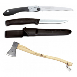 Set Cuțit Companion, negru, Fierastrau Silky Pocketboy 170mm cu 10dinti, 30mm si Bison 1250g