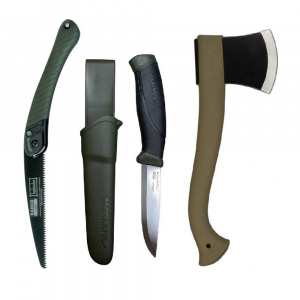 Set cuțit, fierastrau si topor pentru bushcraft, camping, vanatoare, Morakniv - Img 2