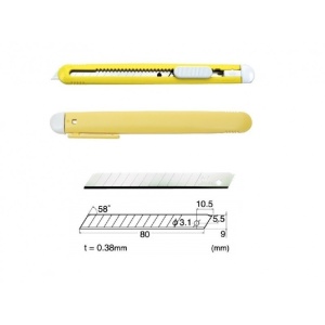 Set Cutter / cutit utilitar mic NT Cutter - 9mm + 10 lame de schimb - Img 12