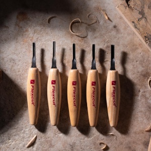 Set micro dalti cu profil mixt de 4 mm pentru sculptura in lemn, Flexcut - Img 2
