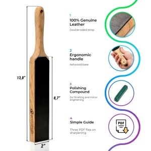 Strop mic din piele cu doua fete BeaverCraft LS6 (14.5 cm), cu pasta - Img 6