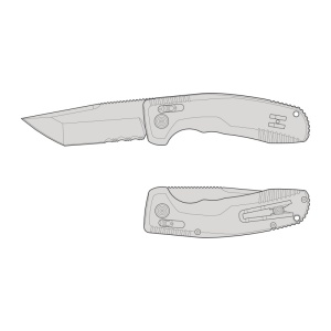 Cutit automat SOG TAC AU Tanto Serrated 15-38-04-57, lama Tanto Cryo D2 partial zimtata, AU-XR Lock, maner G10, Tactical Automatic Knife - Img 12