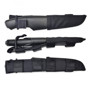 Cutit bushcraft, camping, Bushcraft negru cu teaca Tactical neagra sistem Molle, Morakniv - Img 2