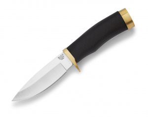 Cutit fix pentru vanatoare Buck 0692BKS-B Vanguard, maner cauciucat negru si garda alama