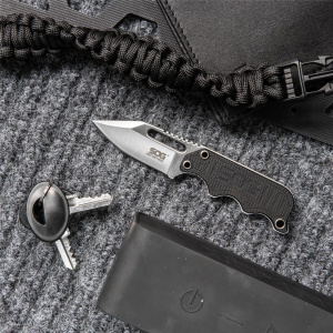 Cutit neck knife SOG Instinct Mini G10 Satin, otel 5Cr15MoV, lama Drop Point 48 mm - Img 9