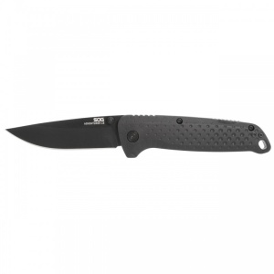 Cutit pliabil SOG Adventurer LB Blackout 13-11-01-43, lama Drop Point CRYO 5Cr15MoV Black TiNi, Lockback, maner GRN Black, EDC Outdoor - Img 5