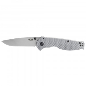 Cutit pliabil SOG Flash FL 14-18-01-57, lama Drop Point 8Cr13MoV, Frame Lock, maner integral din otel inoxidabil, EDC Folder - Img 1
