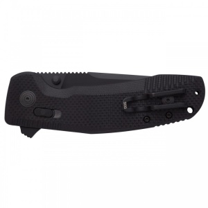 Cutit pliabil SOG-TAC XR Blackout 12-38-01-41, lama Clip Point CRYO D2 Black TiNi, XR Lock, Flipper, Thumb Stud, maner G10 Black, EDC Tactical - Img 6