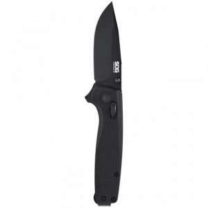 Cutit pliabil SOG Terminus XR Black, lama D2 Black TiNi, XR Lock, maner G10 negru, Flipper EDC - Img 7