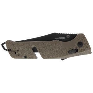 Cutit pliabil SOG Trident AT FDE Tanto 11-12-12-41, lama Tanto CRYO D2 Black TiNi, deschidere asistata S.A.T., AT-XR Lock, taietor de centura, spargator geam, maner GRN Flat Dark Earth - Img 5