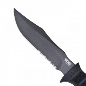 Cutit tactic SOG SEAL Pup Black, otel AUS-8, lama partial zimtata 120 mm - Img 11