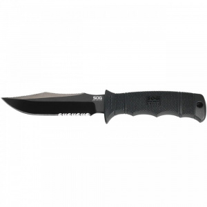 E37T-K Cutit lama fixa SEAL PUP ELITE CLIP POINT BLACK SERRATED teaca KYDEX, SOG - Img 5