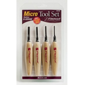 Set micro dalti in forma de U pentru sculptura in lemn, Flexcut - Img 2
