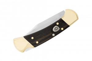 Briceag automat de vanatoare Buck 112 Auto 0112BRSA-B, otel 420HC, maner abanos si alama, Lockback - Img 3