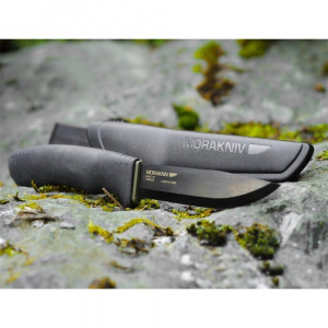Cutit Bushcraft BlackBlade (C) Outdoor si Supravietuire, lama Otel Carbon C100S cu acoperire DLC , Morakniv - Img 2