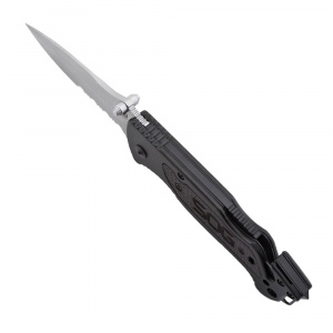 Cutit de salvare SOG Escape Bead Blasted FF24-CP, lama 9Cr18MoV, Lockback, cutter centura, spargator geam, Rescue Knife - Img 6
