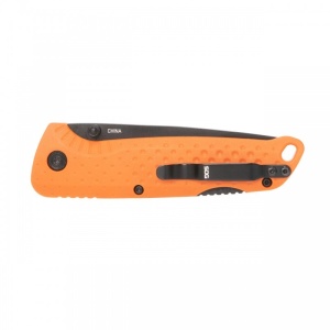 Cutit pliabil SOG Adventurer LB Orange Black 13-11-02-43, lama Drop Point 5Cr15MoV Satin, Lockback, maner GRN Orange/Black, EDC Outdoor - Img 6